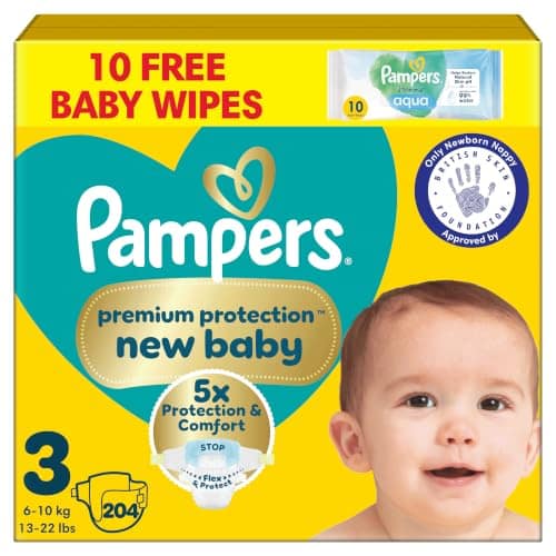 Pampers New Baby Nappies Size 3 + Wipes