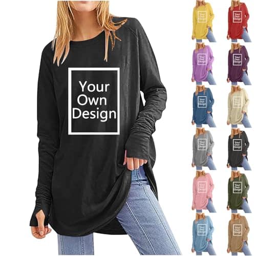 Personalised Women’s Oversized Long-Sleeve T-Shirt