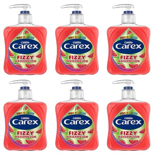 Carex Fun Edition Fizzy Watermelon Antibacterial Hand Wash, Clean & Protects Hands, Bulk Buy, Pack of 6 x 250ml
