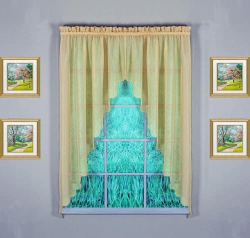 Today's Curtain Emelia Original Voile Swagger Pair 63", Gold, 90" W x 63" L