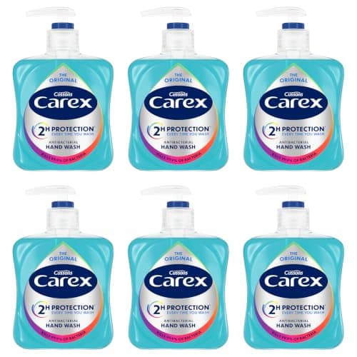 Carex Original Antibacterial Hand Wash, Clean & Protect Hands, Bulk Buy, Pack of 6 x 250 ml (Packaging may vary)