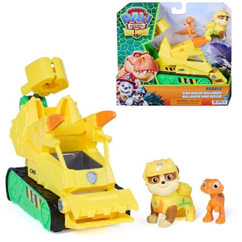 Paw Patrol The Dino Movie Rubble Dino Rescue Bulldozer Toy Truck