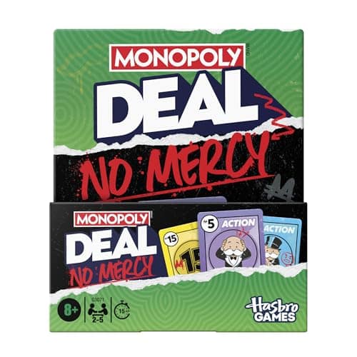 Monopoly Deal No Mercy Card Game – Ruthless Deal Edition – Fun Family Games for Children