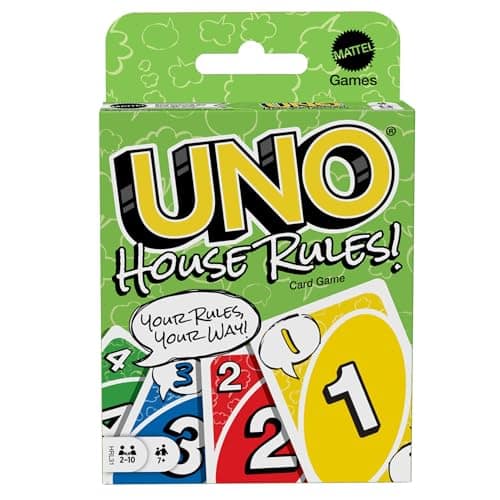 Mattel Games UNO House Rules Card Game, Ages 7+, Players 2-10