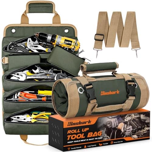Hinshark Heavy-Duty Roll-Up Tool Bag, 1680D Oxford