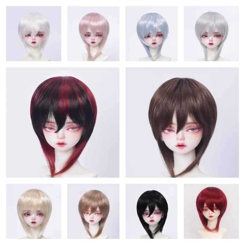 BJD Wigs Short Hair for 1/3 1/4 1/6 Dolls SD MSD MDD Yosd Wigs Doll Gold Black White Brown Blue Pink Hair, image 1 of 6