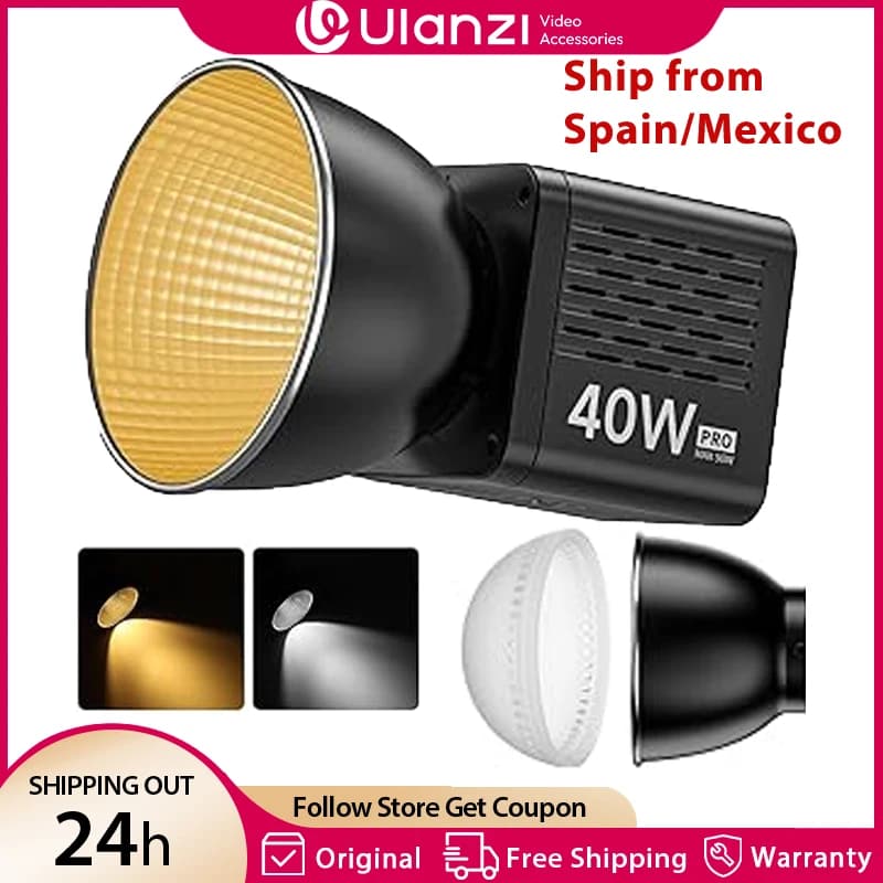 Ulanzi L023 40W Pro Portable LED Video Light Bi-Color COB Photographic Studio Light 2500K-6500K 3400mAh for Video Live-streaming, image 1 of 6