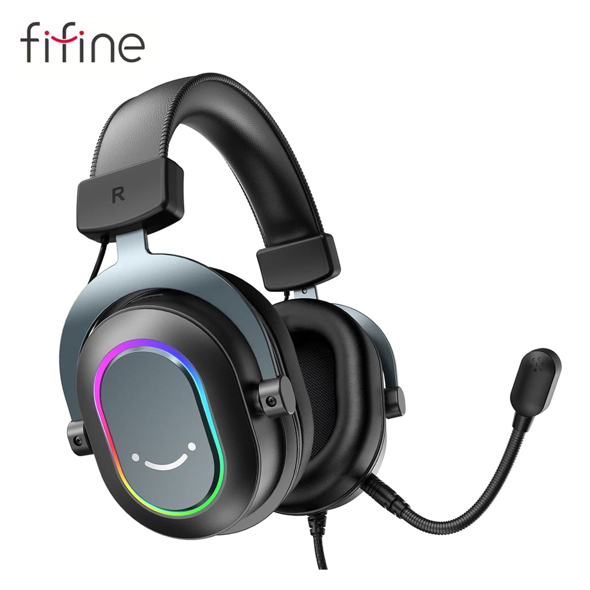 FIFINE USB Gaming Headset with 7.1 Surround Sound/Line Control/3EQ Mode,RGB Headphone with Mic,Plug and Play,for PC/PS5 -H6, image 1 of 6