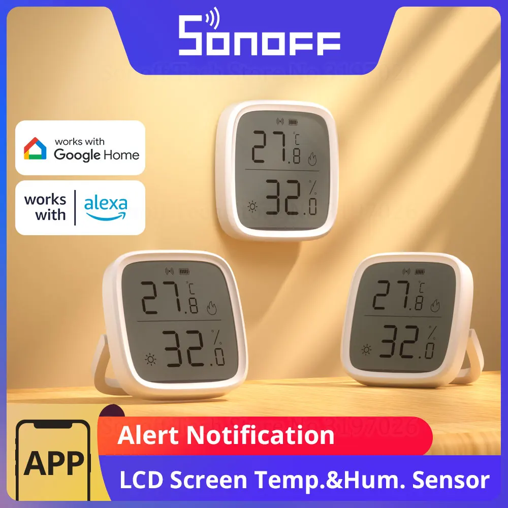 1-4PCS SONOFF SNZB-02D Zigbee LCD Digital Thermometer Smart Temperature Humidity Sensor, image 1 of 6