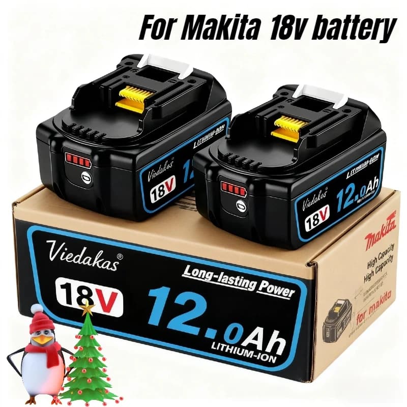 New 18V 12.0Ah Rechargeable Battery, for Makita drill DGA404 DTW700 DHR202 DJV182 DDF487 power tool battery, for Makita battery, image 1 of 6
