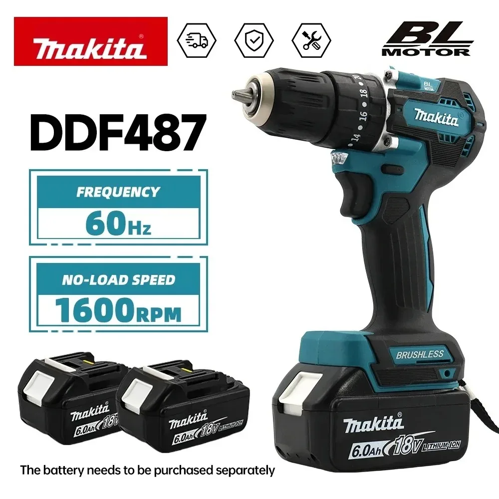 2026 Makita DDF487 18V Brushless Cordless Electric Drill Screwdriver Power Tool for Makita 18V Battery Pack System, image 1 of 6