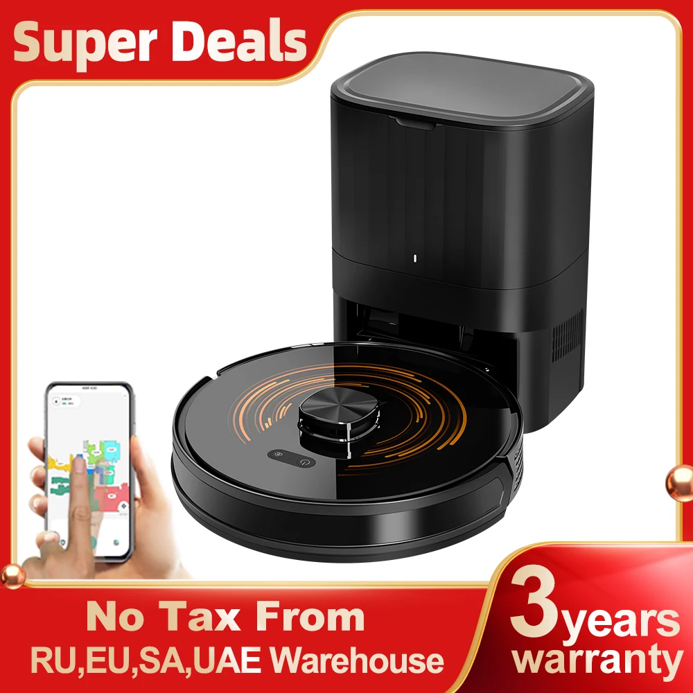 ABIR K30 Robot Vacuum Cleaner, Auto-Empty Station, Dual Lidar, 6500PA Suction,Multi-Floor Maping, Smart Home Wet Dry Appliance, image 1 of 6