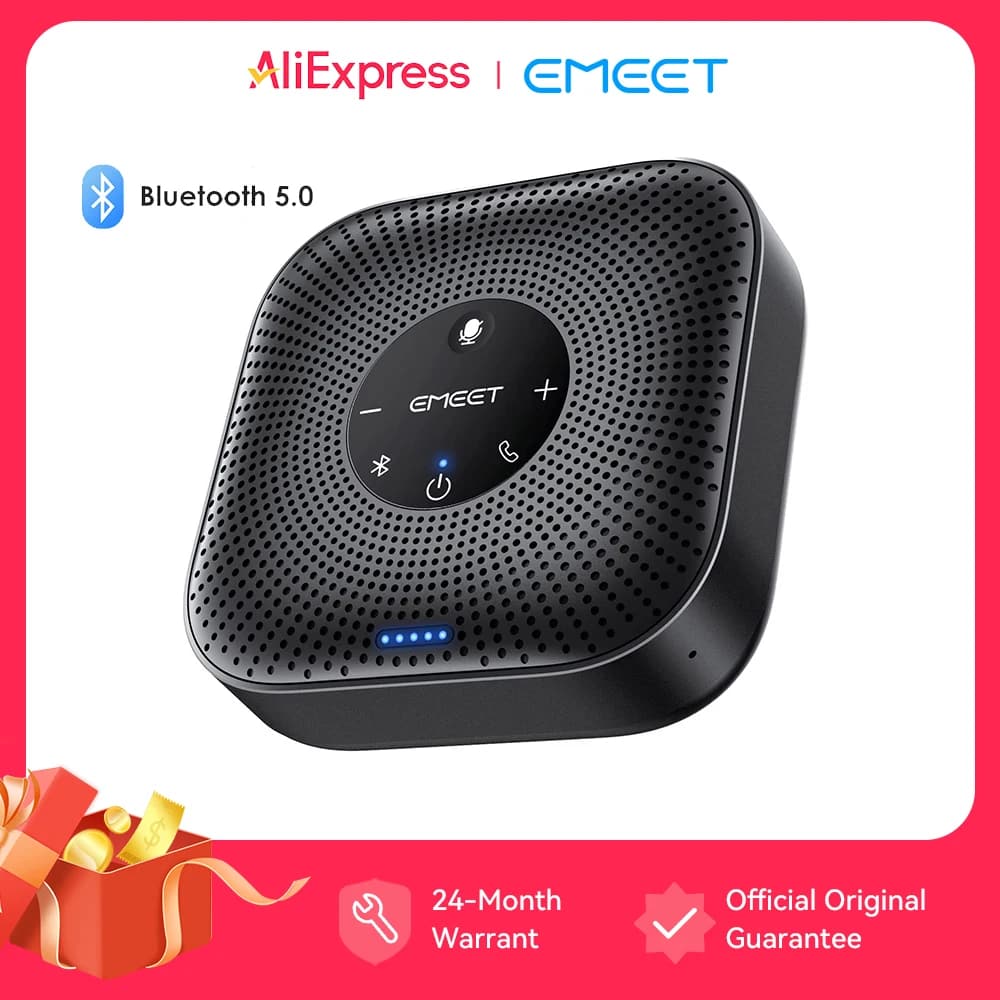 EMEET Speakerphone Wireless Conference Speaker 360° Voice Pickup Meeting Microphone With 4 Noise Cancelling Mics for Office/Home, image 1 of 6