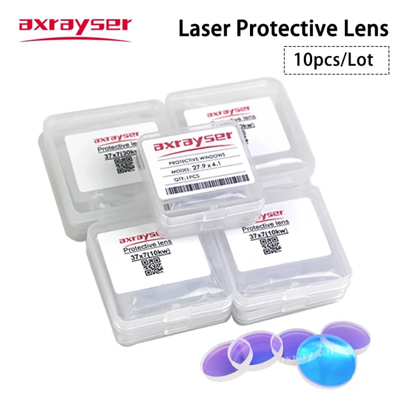 10PCS Laser Lens Protective Windows 37x7 27.9x4.1 for Raytools Precitec WSX Fiber Powerful Cutting Machine Head Part Tool 1064nm, image 1 of 6