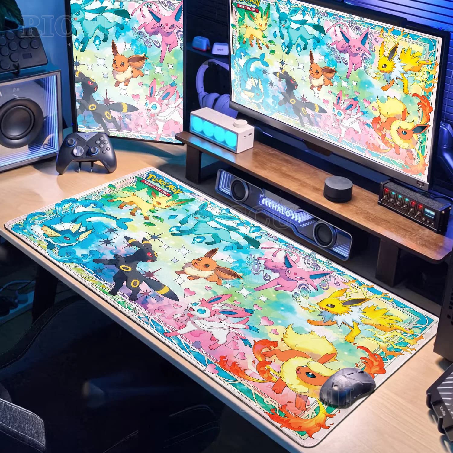 Japan Anime Gamer Mouse Pad E-eevee Cabinet Kawaii Tablepad XXL P-pokemon Keyboard Rug Laptop PC Gaming Rubber Extended DeskMats, image 1 of 6