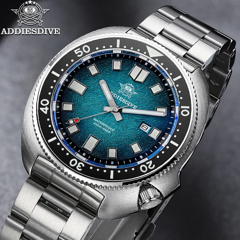 ADDIESDIVE Japan2115 New Men Watch Sapphire Glass BWG9 Ultra-Bright Luminous 200m Waterproof Wristwatch Luxury Quartz Watches, image 1 of 6