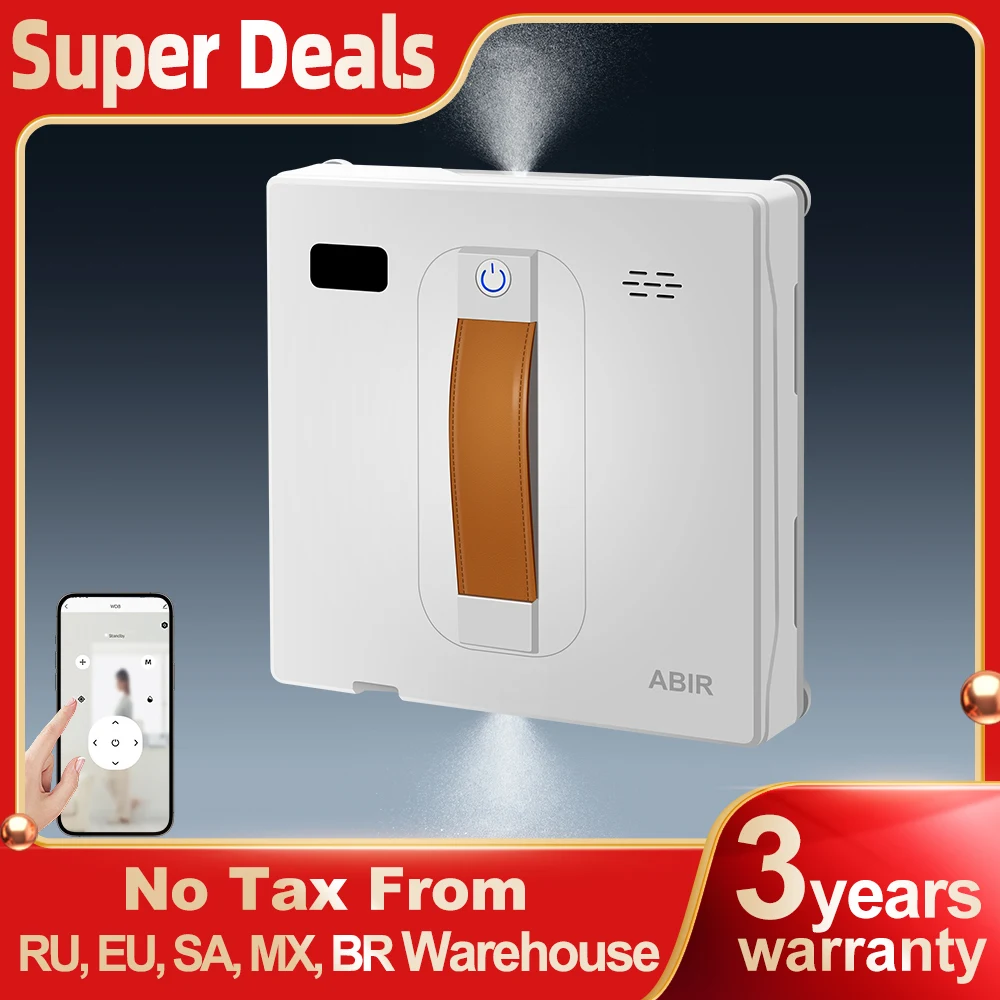 Window Vacuum Robot Cleaner ABIR WD8, Dual Ultrasonic Spray, AI Intelligent Wipping, Updated Laser, Smart Home Glass Wall Washin, image 1 of 6