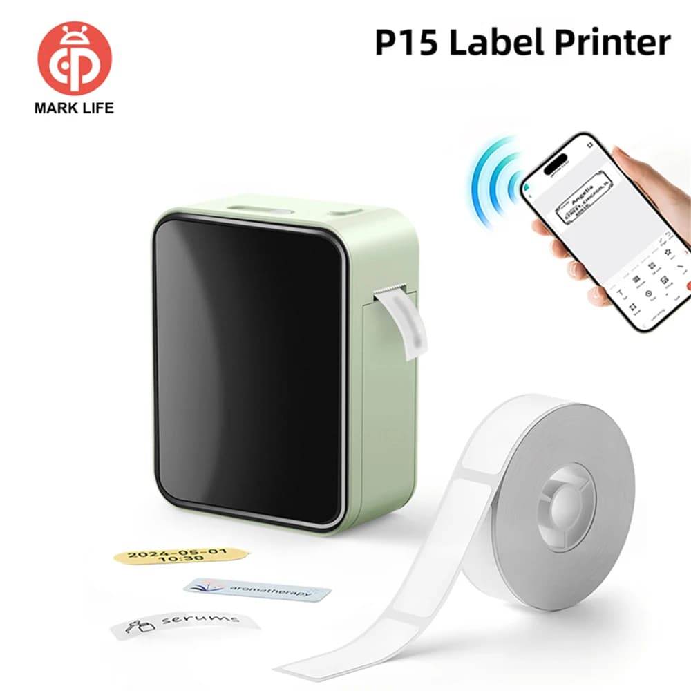 MarkLife P15 Thermal Label Printer Mini Portable Wireless Bluetooth-compatible Labeling Sticker Machine for Home Office, image 1 of 6