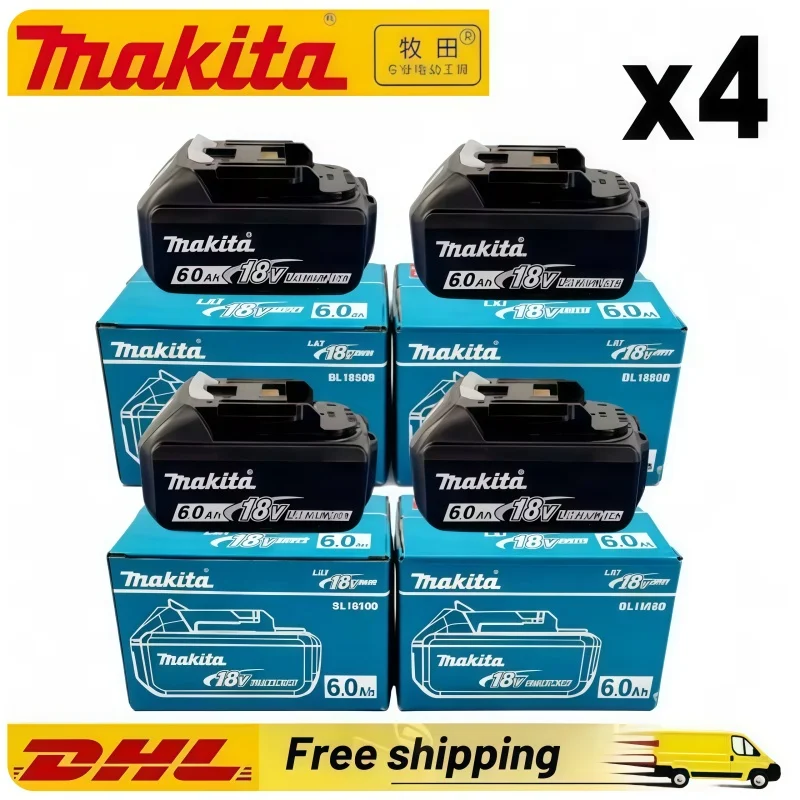 100% Original Makita battery,18V 6.0Ah rechargeable battery, replacing Makita BL1830B L1840B L1850B L1860B,power tool battery, image 1 of 6
