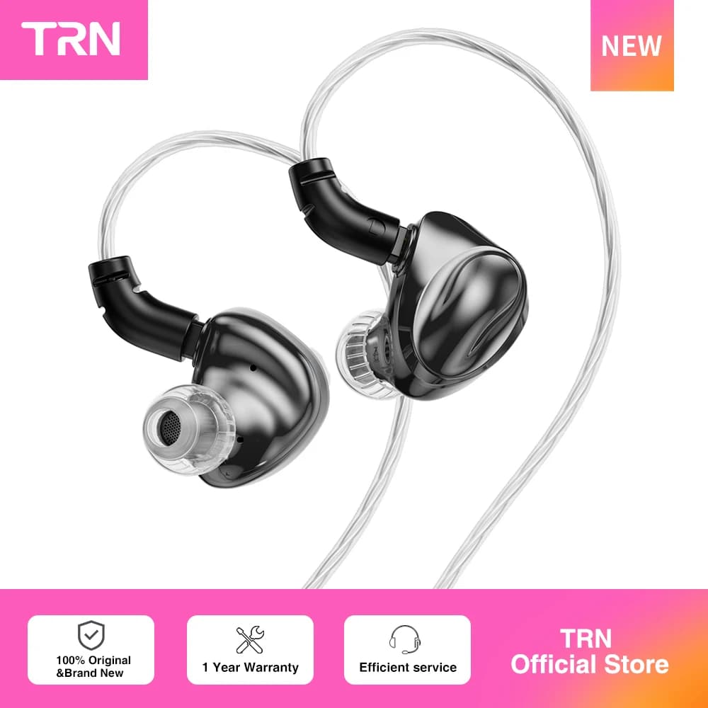 TRN Dolphin Headphone10mm Dual Magnetic Circuit Dynamic Driver Liquid Metal Earphone, image 1 of 6