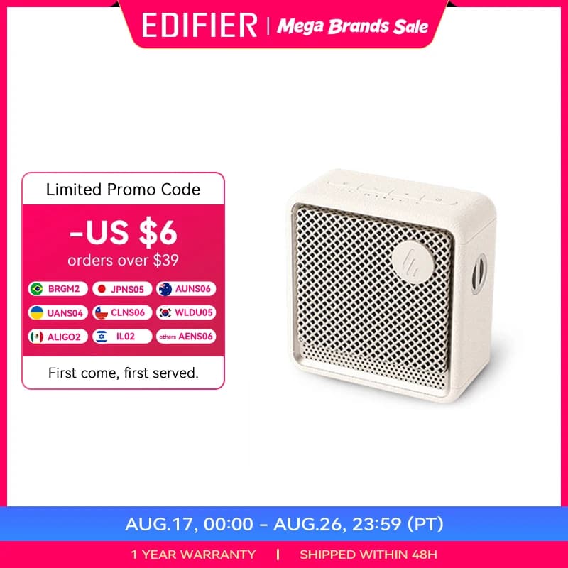 Edifier ES20 Portable Bluetooth Speaker Wireless Speaker IP67 Waterproof Light Effects Outdoor Speakers Deep Bass with Mic, image 1 of 6