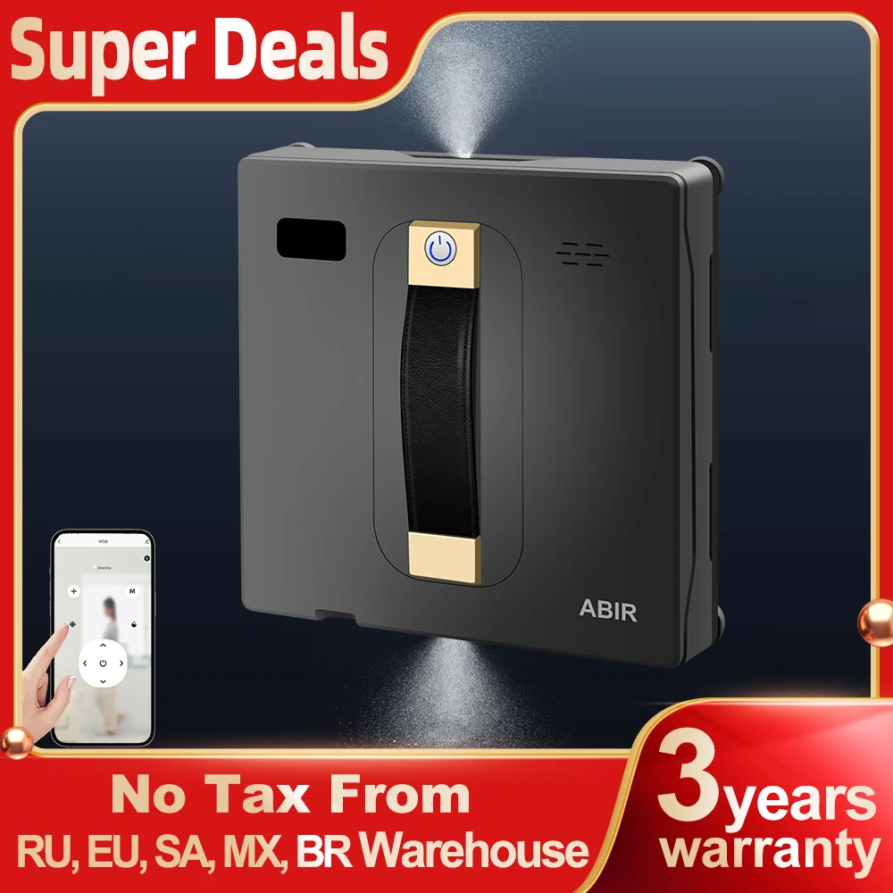 Robot Window Cleaner ABIR WD8,Dual Water Spray,Smart Memory,High Vacuum Suction, Laser Sensor, Home Wall Glass Cleaning Robot, image 1 of 6