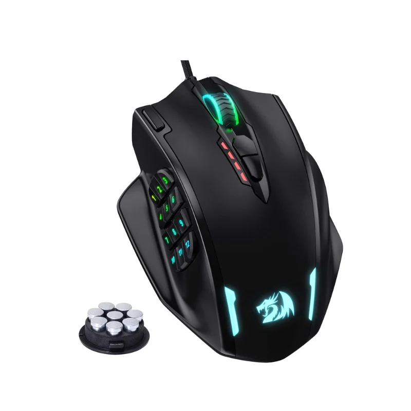 Redragon M908 RGB Backlight LED USB Wired Gaming Mouse 18 Programmable Mouse Buttons 12400 DPI, image 1 of 6
