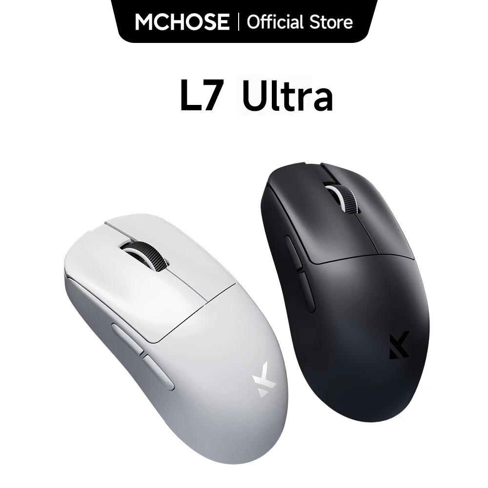 MCHOSE L7 Wireless Gaming Mouse L7 Ultra PAW3395 26K Sensor Dual 8K Polling 39g Ultra-Lightweight2.4GHz RF/BT/Wired Tri-Mode, image 1 of 6