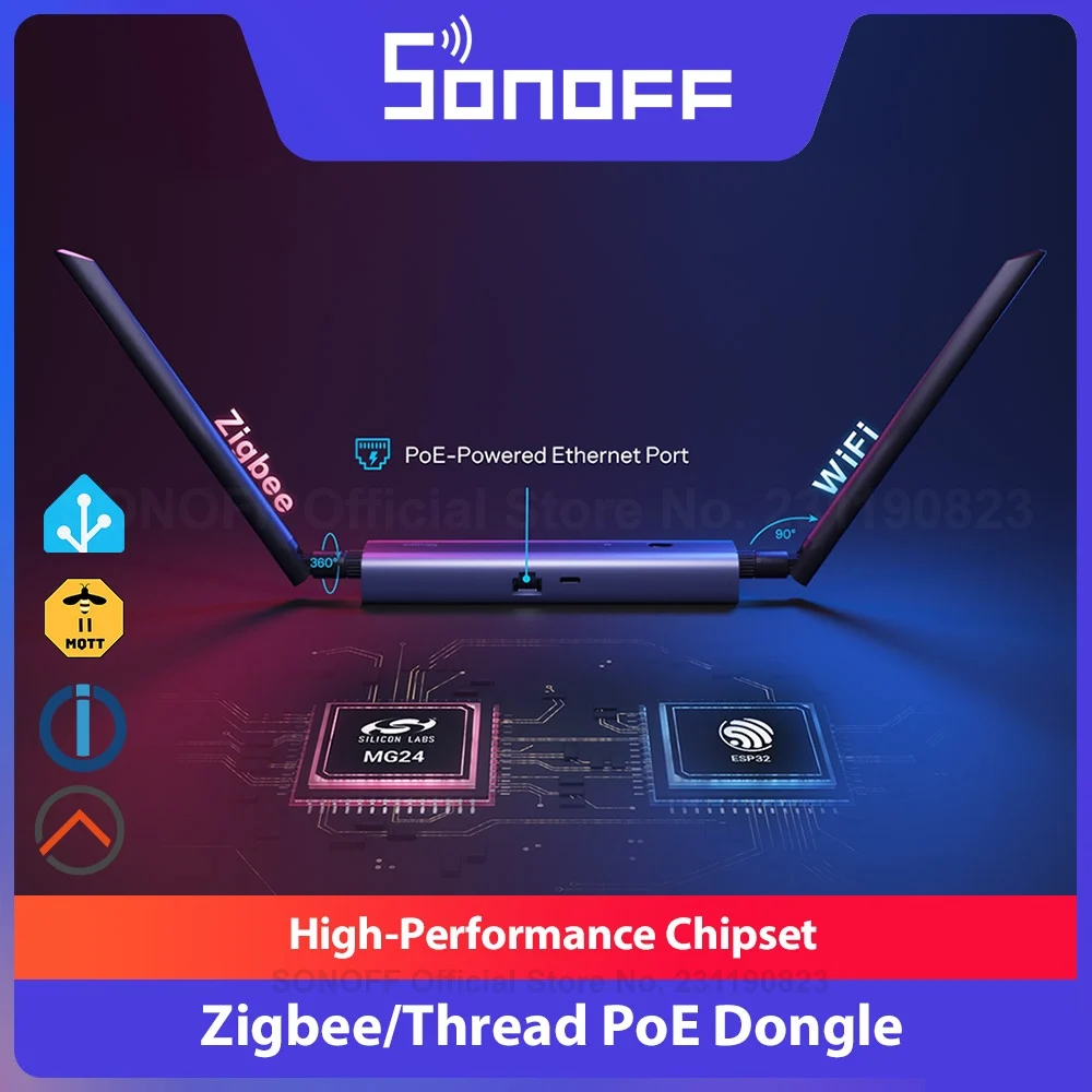 SONOFF Dongle Max Zigbee/Thread PoE Dongle Dongle-M High-Performance Chipset Dual-antenna, image 1 of 6