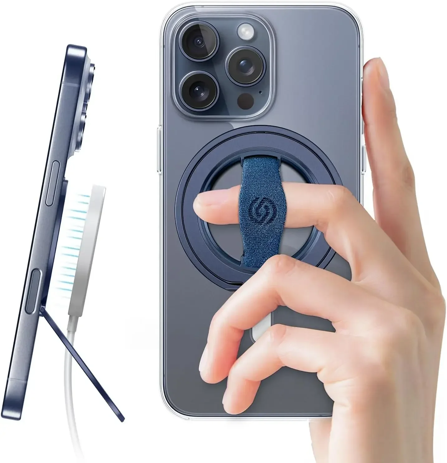 EWA MagOne 3rd Gen Phone Grip Stand with Magnetic Ring Holder Compatible with MagSafe Kickstand Loop for iPhone 17~12 Series, image 1 of 6