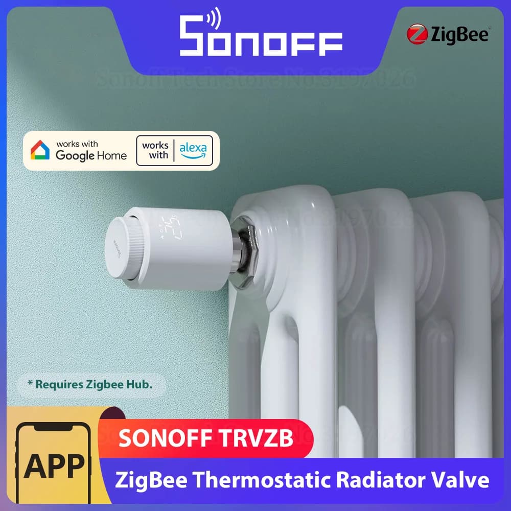 SONOFF TRVZB Zigbee Thermostatic Radiator Valve Smart Home Heating Froest Protection, image 1 of 6