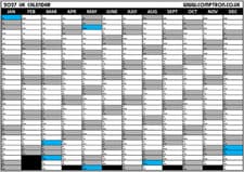 2027 Year Wall Planner Calendar A4 A3 A2 A1 | Matte Gloss Finish | Landscape DS1