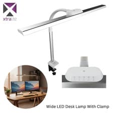 LED Monitor Desk Lamp Wide Light With Table Clamp Adjustable Height Easy Install