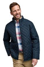 Mens Quilted Jacket with Pockets, Full Zip, Lightweight Weatherproof Coat,