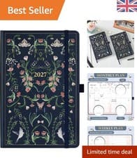 2027 A5 Diary with Elegant Floral Design - Complete Week to View Planner