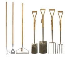 Stainless Steel Long Handled Garden Tool Set Ash Wood Handles Garden Tools