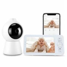 Baby Monitor Camera 2K Video 5" Display Night Vision 2-Way Talk VOX Long Hsylcdx