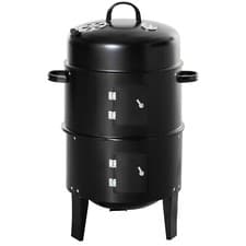 BBQ Charcoal Grill Barbecue Smoker Garden Outdoor Cooking Steel Pot