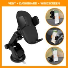 GadJet 3-In-1 Slide-in Car Vent & Dashboard Phone Holder 360 Rotation Extendable