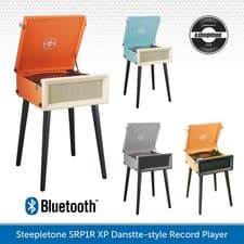 Steepletone SRP1RXP Bluetooth Record Player with Speakers Retro Vinyl Turntable