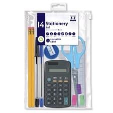 Exam Stationery Maths Set Pens Clear Pencil Case Calculator Back To School GCSE