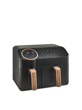 George Home SAFN121BL4Q 9.5L Digital Air Fryer Dual Drawer 2400w Black and Wood