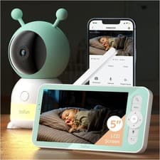 5" Video Baby Monitor with Night Vision, Temperature&Humidity Monitoring,SD Card