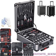 810PCS Tool Set Case Mechanics Kit Box Organize with Castors Toolbox Trolley