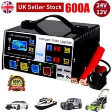 AUTOMATIC CAR BATTERY CHARGER 600A HEAVY DUTY 12V/24V SMART PULSE REPAIR TRICKLE