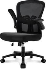 Ergonomic Office Chair, 360° Swivel Desk Chair with Lumbar Support, Flip-up Arm