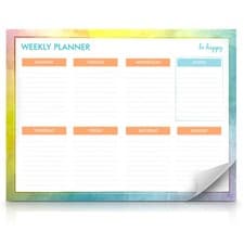 Weekly Planner Pad Daily To Do Food Meal List Organiser 52 Tear Off Sheets Notes