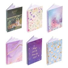 2027 A5 Week To View Diary Full Year Planner Desk Organiser Spiral Hardback Book