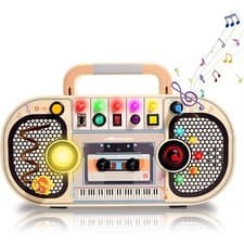 Montessori Busy Board with 11 LED Light Music Switch Sensory Toys for Toddlers