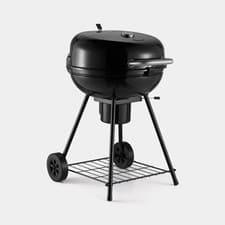 VonHaus Charcoal Kettle BBQ Barbeque Grill Enamel Steel American Smoker w Wheels